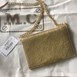 Michael Kors Gold Leather Crossbody Bag